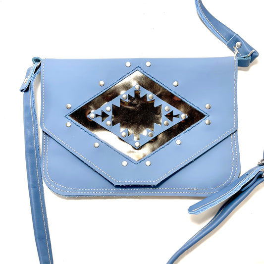 MINI SAC BLEU GLACIER/BRONZE