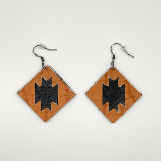BO CARREES ORANGE/NOIR
