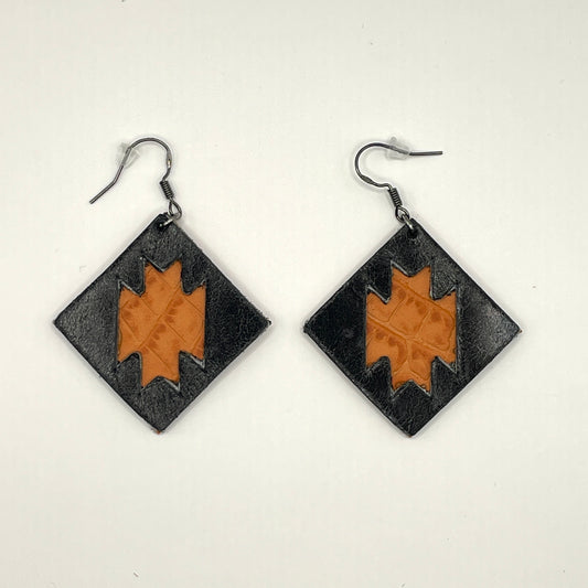 BO CARREES NOIR/ORANGE