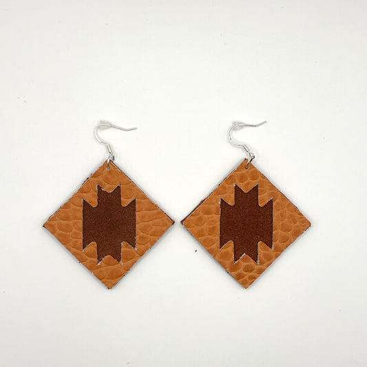 BO CARREES ORANGE/MARRON