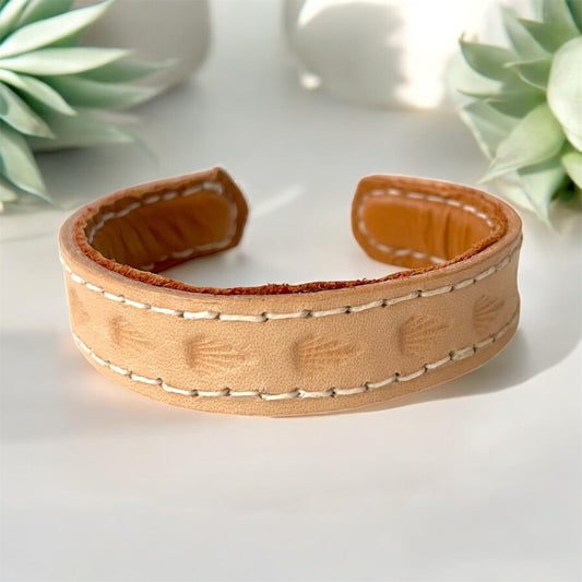 BRACELET EN CUIR NATUREL (FEU)