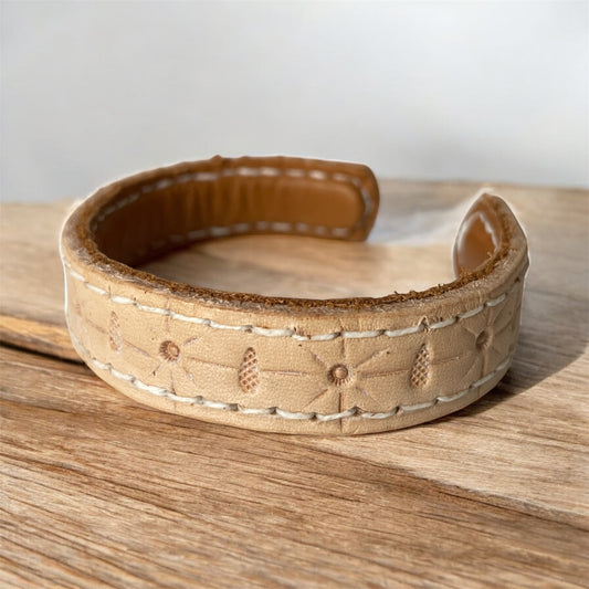 BRACELET EN CUIR NATUREL (SOLEIL)